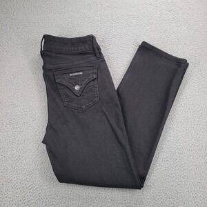 HUDSON Jeans Size 12 Straight Leg High Rise Flap Pocket Black Denim 32x29